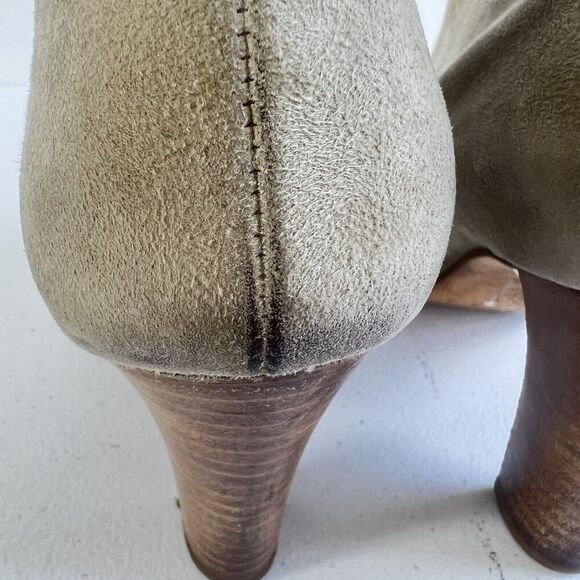 Paul Green Women's Heeled Booties Boots Size US 6 Suede Leather Beige Tan - Picture 7 of 14